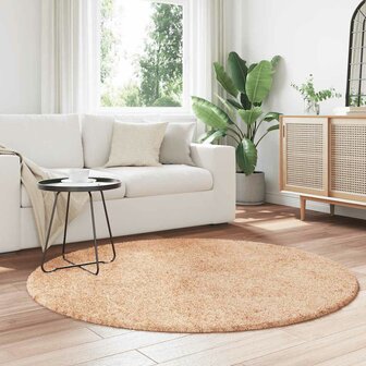 Hoogpolig vloerkleed NAVARRA 160x160 cm polyester beige 3