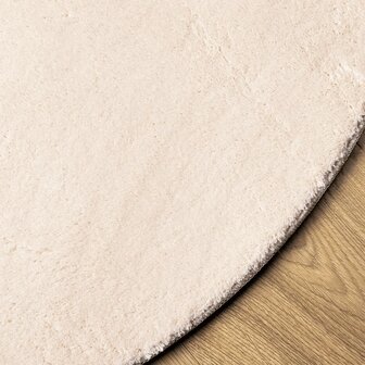 Vloerkleed HUARTE laagpolig zacht wasbaar &Oslash; 120 cm beige 4