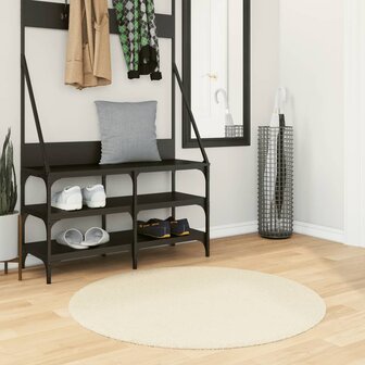 Vloerkleed HUARTE laagpolig zacht wasbaar &Oslash; 100 cm cr&egrave;me 1
