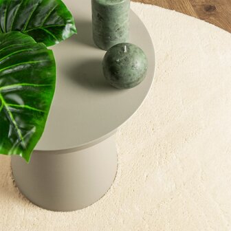 Vloerkleed HUARTE laagpolig zacht wasbaar &Oslash; 100 cm cr&egrave;me 7