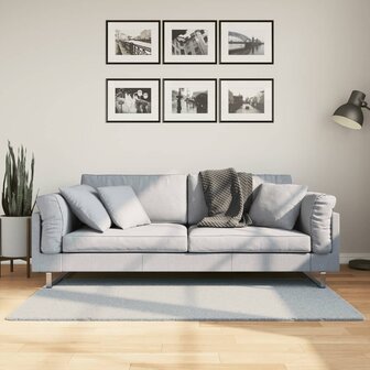 Vloerkleed HUARTE laagpolig zacht wasbaar 80x150 cm blauw 1