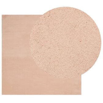 Vloerkleed HUARTE laagpolig zacht wasbaar 160x160 cm roze 3