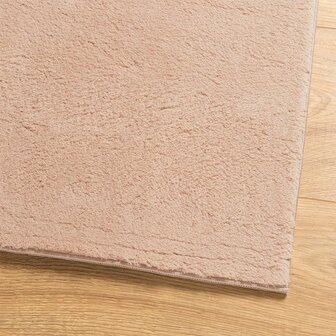 Vloerkleed HUARTE laagpolig zacht wasbaar 160x160 cm roze 4