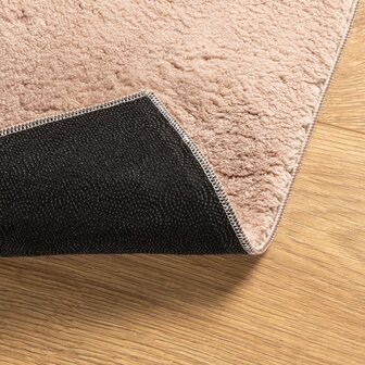 Vloerkleed HUARTE laagpolig zacht wasbaar 160x160 cm roze 5
