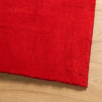 Vloerkleed HUARTE laagpolig zacht wasbaar 160x160 cm rood 4