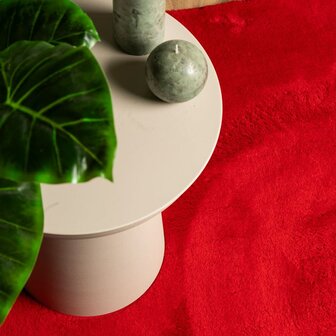 Vloerkleed HUARTE laagpolig zacht wasbaar 160x160 cm rood 7