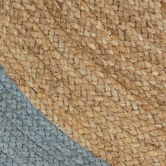 Vloerkleed handgemaakt met olijfgroene rand 120 cm jute 4