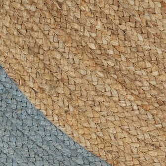 Vloerkleed handgemaakt met olijfgroene rand 150 cm jute 4