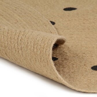 Vloerkleed handgemaakt met print polkadot 150 cm jute 2