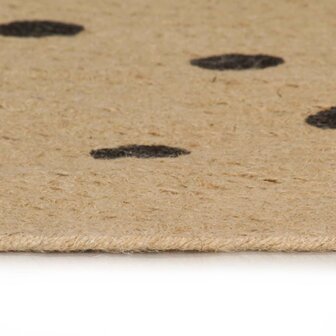 Vloerkleed handgemaakt met print polkadot 150 cm jute 3