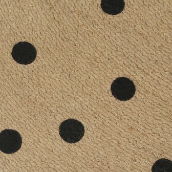 Vloerkleed handgemaakt met print polkadot 150 cm jute 4