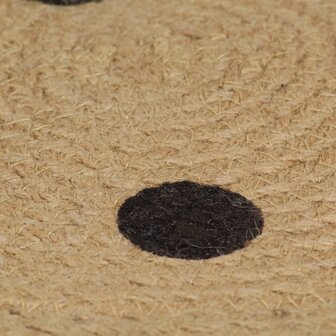 Vloerkleed handgemaakt met print polkadot 150 cm jute 5