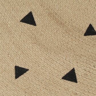 Vloerkleed handgemaakt met driehoek print 90 cm jute 4