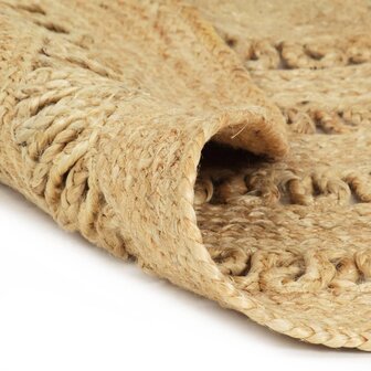 Vloerkleed handgemaakt 120 cm gevlochten jute 2