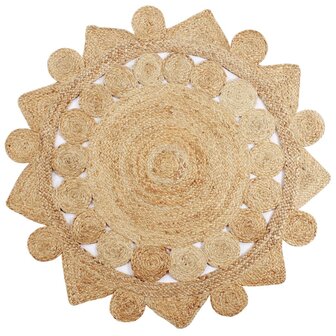 Vloerkleed handgemaakt 150 cm gevlochten jute 1