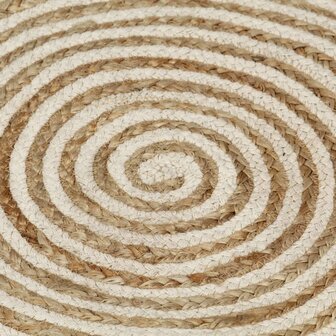 Vloerkleed handgemaakt met spiraal ontwerp 120 cm jute wit 4