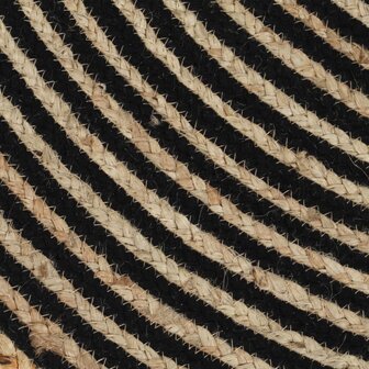Vloerkleed handgemaakt met spiraal ontwerp 150 cm jute zwart 5