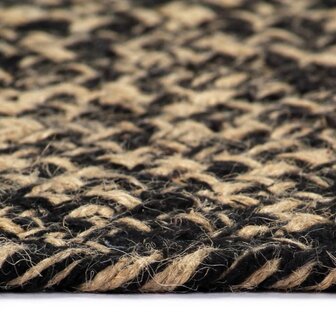  Vloerkleed handgemaakt 150 cm jute zwart en naturel 3