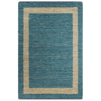 Vloerkleed handgemaakt 160x230 cm jute blauw 1