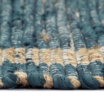 Vloerkleed handgemaakt 160x230 cm jute blauw 4