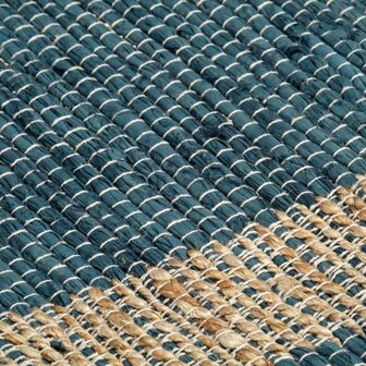 Vloerkleed handgemaakt 160x230 cm jute blauw 5