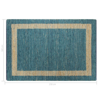 Vloerkleed handgemaakt 160x230 cm jute blauw 6