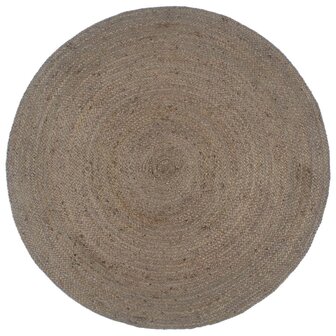 Vloerkleed handgemaakt rond 210 cm jute grijs 1