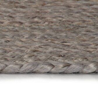 Vloerkleed handgemaakt rond 210 cm jute grijs 3