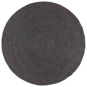 Vloerkleed handgemaakt rond 180 cm jute donkergrijs 1
