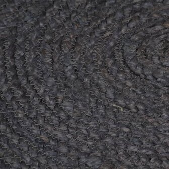 Vloerkleed handgemaakt rond 180 cm jute donkergrijs 4