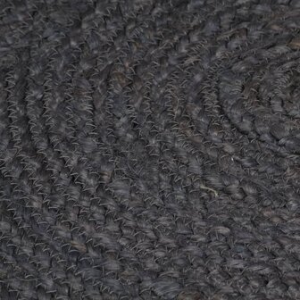 Vloerkleed handgemaakt rond 240 cm jute donkergrijs 4
