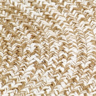 Vloerkleed handgemaakt 180 cm jute wit en bruin 4