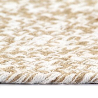 Vloerkleed handgemaakt 240 cm jute wit en bruin 3