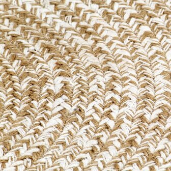 Vloerkleed handgemaakt 240 cm jute wit en bruin 4