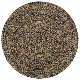 Vloerkleed handgemaakt 210 cm jute zwart en bruin 1