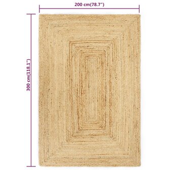 Vloerkleed handgemaakt 200x300 cm jute 5
