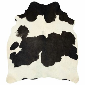 Vloerkleed 150x170 cm echte runderhuid zwart en wit 7
