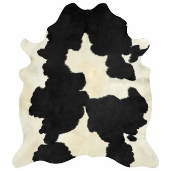 Vloerkleed 150x170 cm echte runderhuid zwart en wit 8