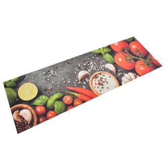 Keukenmat wasbaar groenteprint 60x180 cm fluweel 1