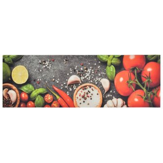 Keukenmat wasbaar groenteprint 60x180 cm fluweel 2