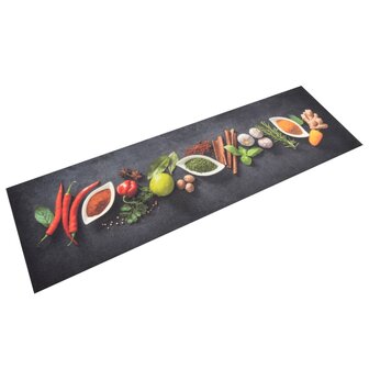 Keukenmat wasbaar kruidenprint 45x150 cm fluweel 1