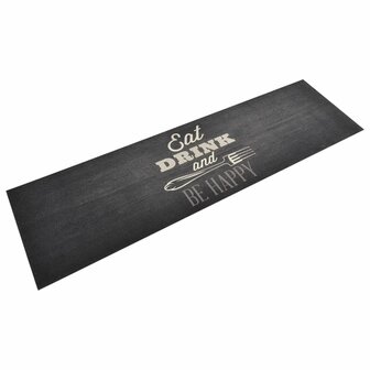 Keukenmat wasbaar keukenprint 45x150 cm fluweel zwart 1