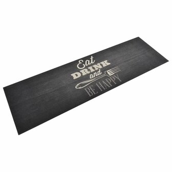 Keukenmat wasbaar keukenprint 60x180 cm fluweel zwart 1