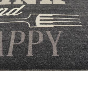 Keukenmat wasbaar keukenprint 60x180 cm fluweel zwart 4