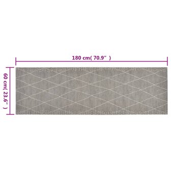 Keukenmat wasbaar geruit 60x180 cm fluweel 5