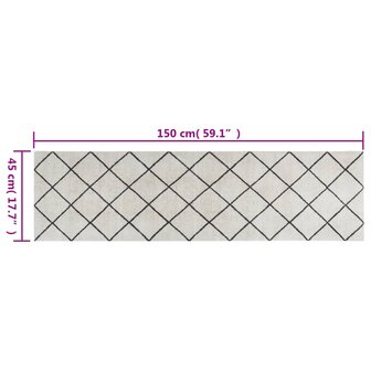 Keukenmat wasbaar geblokt 45x150 cm fluweel 5