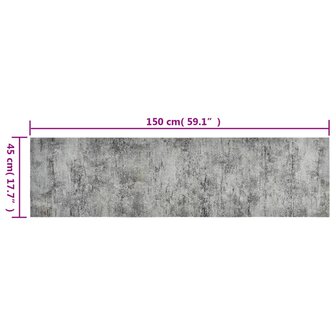 Keukenmat wasbaar betonprint 45x150 cm fluweel 5