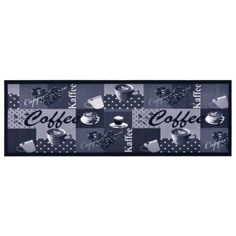 Keukenmat wasbaar Coffee 60x180 cm blauw 1