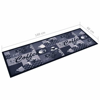 Keukenmat wasbaar Coffee 60x180 cm blauw 5