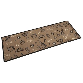 Keukenmat wasbaar ochtendprint 60x180 cm fluweel bruin 1